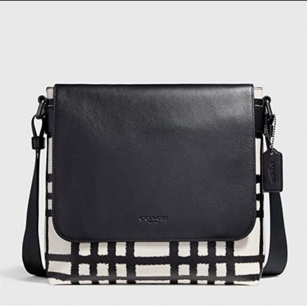 Coach Charles Small Messenger Bag Antique Nickel/Chalk/Black #F11186